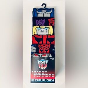 Transformers 6-Pack of Men’s Casual Crew Socks Size 8-12
